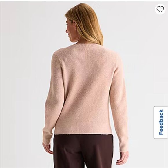 NWT LIZ CLAIBORNE Women’s Sweater XXL Rose Quartz Pink Floral Knit Pullover Cozy - Picture 12 of 15